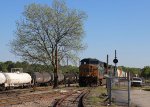 CSX 5313 is in the lead of train L619-13 outside the yard office